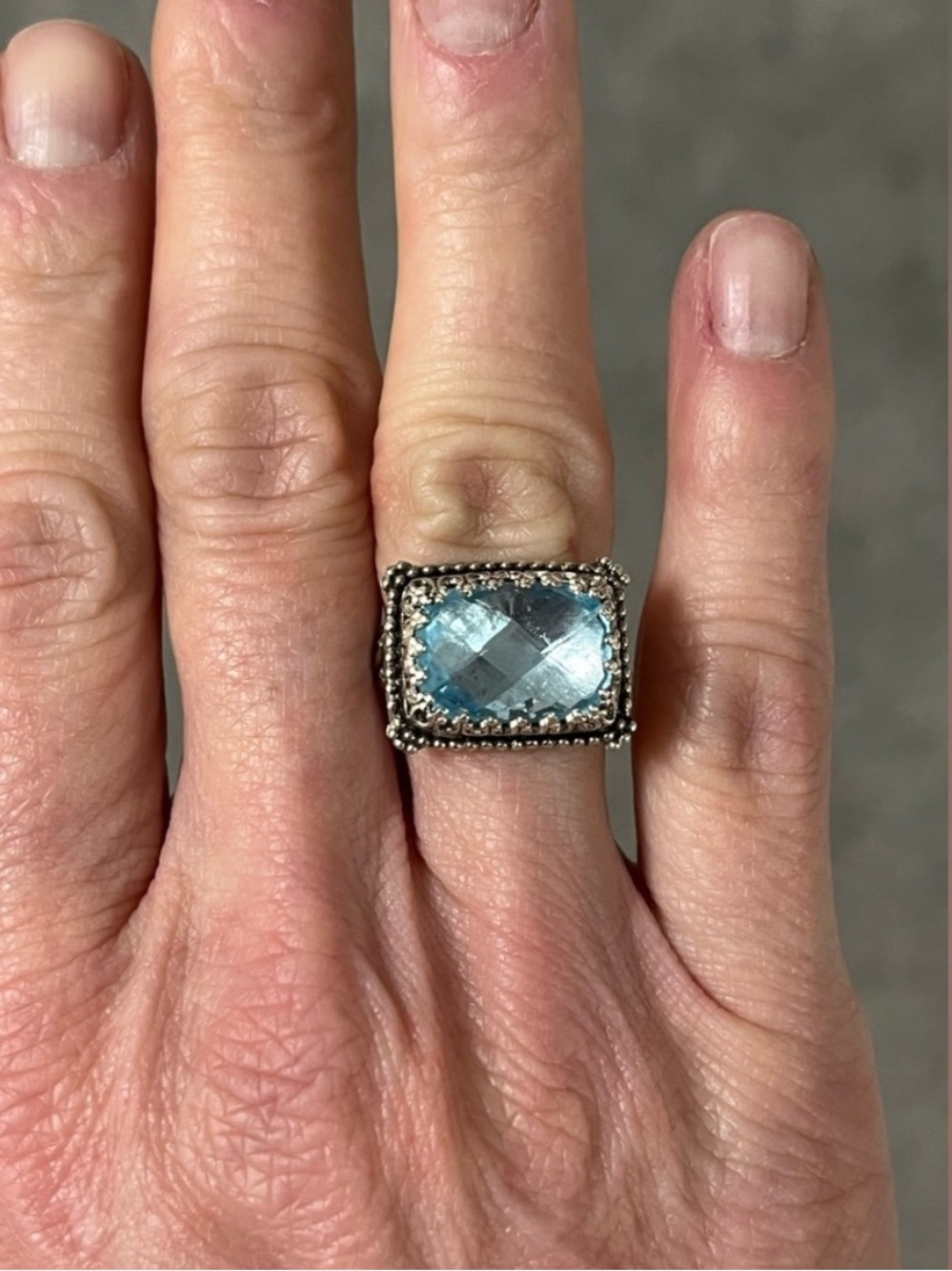 Blue Topaz Sterling Silver ring - Vanessa Mellet - Size 6